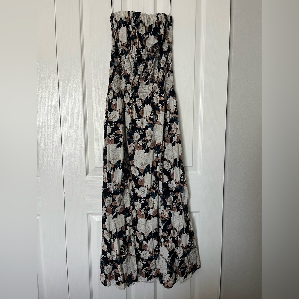 Abercrombie & Fitch Floral Strapless Maxi Dress size M tall